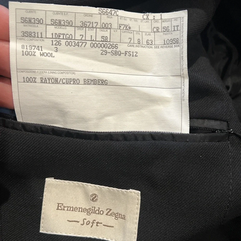 Ermenegildo Zegna Soft In Black Size 56EU 100% Wool Blazer Neiman Marcus Italy